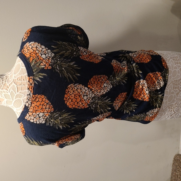 Lucky Brand Small Linen Pineapple Shirt ๐ - Picture 4 of 8